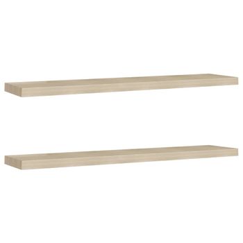 Estantes Flotantes Pared 2 Uds Color Roble Mdf 120x23,5x3,8cm Vidaxl