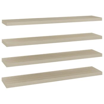 Estantes Flotantes De Pared 4 Uds Mdf Color Roble 80x23,5x3,8cm Vidaxl con  Ofertas en Carrefour