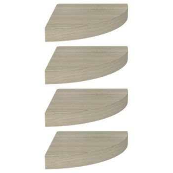 VidaXL Estante esquinero pared 2 uds blanco roble MDF 25x25x3,8 cm