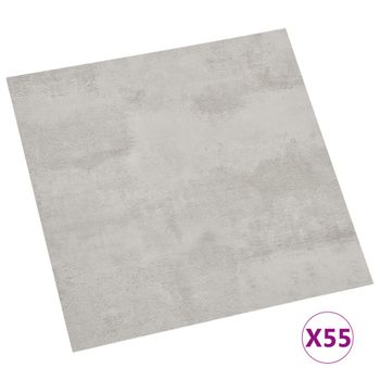 Lamas Para Suelo Autoadhesivas 55 Piezas Pvc 5,11 M² Gris Claro Vidaxl