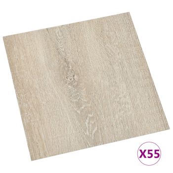 Lamas Para Suelo Autoadhesivas 55 Uds Pvc Beige 5,11 M² Vidaxl