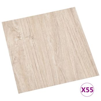 Lamas Para Suelo Autoadhesivas 55 Uds Pvc 5,11 M² Marrón Claro Vidaxl