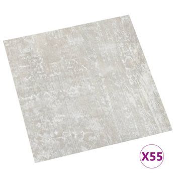 Lamas Para Suelo Autoadhesivas 55 Uds Pvc Gris Claro 5,11 M² Vidaxl