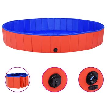 Piscina Para Perros Plegable Pvc Rojo 200x30 Cm Vidaxl