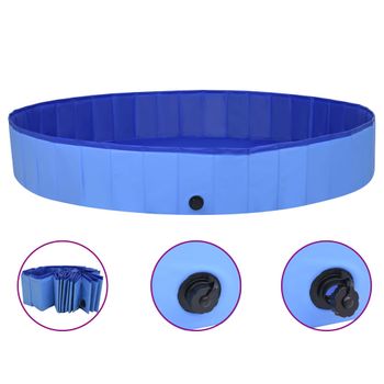 Piscina Para Perros Plegable Pvc Azul 200x30 Cm Vidaxl