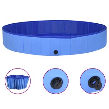 Piscina Para Perros Plegable Pvc Azul 300x40 Cm Vidaxl