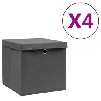 vidaXL Cajas de almacenaje 4 unidades tela verde 32x32x32 cm – Pensando en  Casa