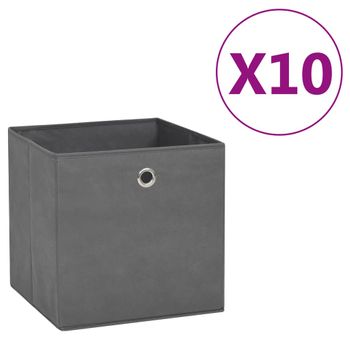 Cajas De Almacenaje 4 Uds Tela No Tejida Azul 28x28x28 Cm Vidaxl con  Ofertas en Carrefour