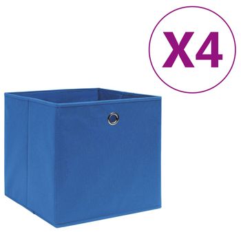 Caja De Almacenaje De Tela No Tejida 28 X 28 Cm - Pack De 2 - L 28 X A 28 X  H 28 Cm