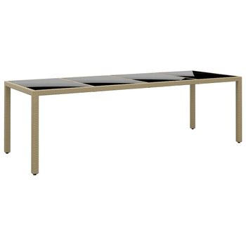 Mesa De Jardín Superficie De Vidrio Ratán Sintético Beige Vidaxl