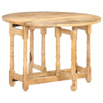 Mesa De Comedor Redonda De Madera Maciza De Mango 110x76 Cm Vidaxl