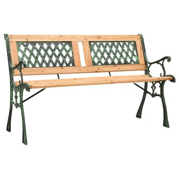 Banco De Jardã­n Hierro Fundido Y Madera De Abeto Maciza 122 Cm Vidaxl