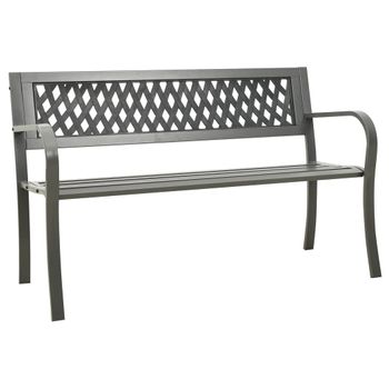 Banco De Jardã­n De Acero Gris 125 Cm Vidaxl