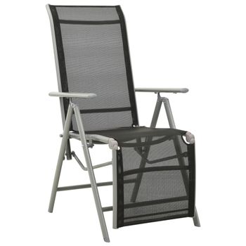 Silla De Jardã­n Reclinable Textileno Aluminio Plateado Vidaxl