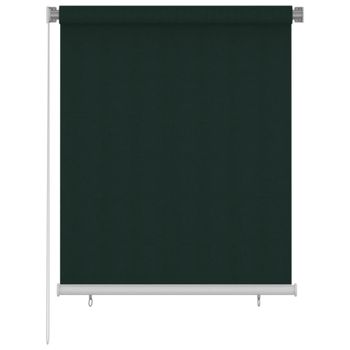 Persiana Enrollable De Jardín Hdpe Verde Oscuro 120x140 Cm Vidaxl