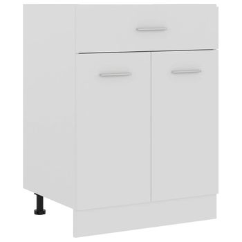 Rogal Armario Inferior Cajón Cocina Aglomerado Blanco 60x46x81,5 Cm Rogal