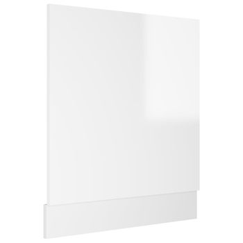 Panel Para Lavavajillas Contrachapada Blanco Brillo 59,5x3x67cm Vidaxl