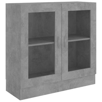 Vitrina De Madera Contrachapada Gris Hormigón 82,5x30,5x80 Cm Vidaxl