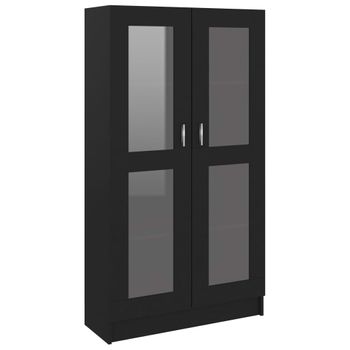 Vitrina De Madera Contrachapada Negro 82,5x30,5x150 Cm Vidaxl