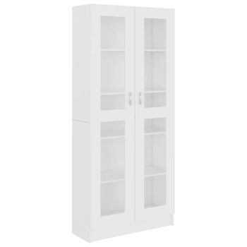 Vitrina De Madera Contrachapada Blanco 82,5x30,5x185,5 Cm Vidaxl