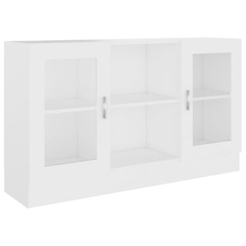 Vitrina De Madera Ingeniería Blanca 120x30,5x70 Cm Vidaxl