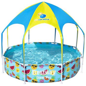 Piscina Infantil Doble Con Bolas, Tobogan y Mini Juegos 295x190 cm. - BigMat