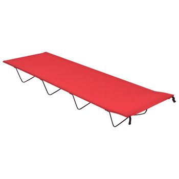 Cama De Camping Tela Oxford Y Acero Rojo 180x60x19 Cm Vidaxl