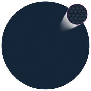 Cubierta Solar De Piscina De Pe Flotante Negro Y Azul 527 Cm Vidaxl