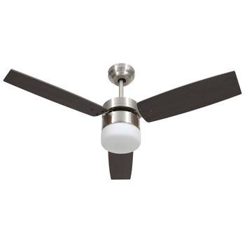 Ventilador De Techo Con Luz Con Mando Marrón Oscuro 108 Cm Vidaxl