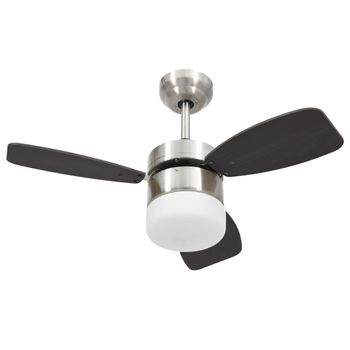 Ventilador de techo con bombilla 1xE27 Basic marrón y motor AC ø76cm