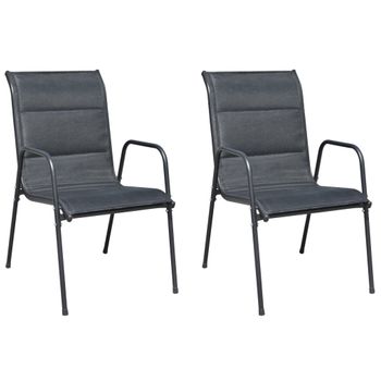 Juego De 2 Sillas Para Jardin Textileno porto- Phoenix - Gris Oscuro con  Ofertas en Carrefour