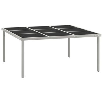 Mesa De Comedor De Jardín Acero Y Vidrio 170x170x74,5 Cm Vidaxl