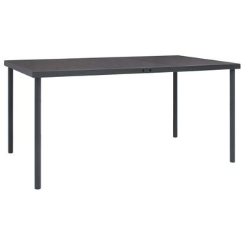 Mesa De Comedor De Jardín Acero Gris Antracita 150x90x74 Cm Vidaxl