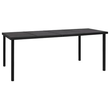 Mesa De Jardín De Acero Negra 190x90x74 Cm Vidaxl