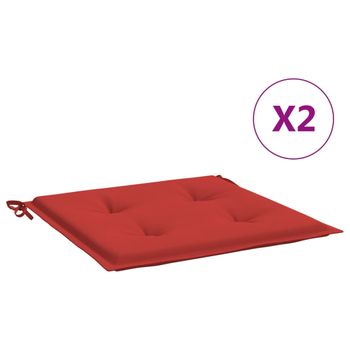 Cojines De Silla De Jardín 2 Uds Tela Oxford Rojo 40x40x3 Cm Vidaxl