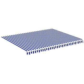 Tela De Repuesto Para Toldo Azul Y Blanco 4,5x3,5 M Vidaxl