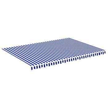 Tela De Repuesto Para Toldo Azul Y Blanco 5x3,5 M Vidaxl