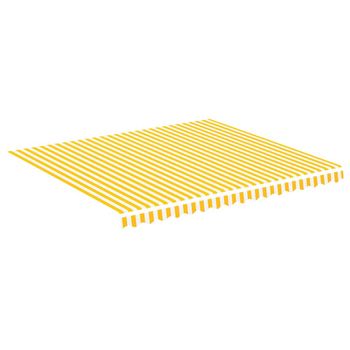 Tela De Repuesto Para Toldo Amarillo Y Blanco 4x3,5 M Vidaxl