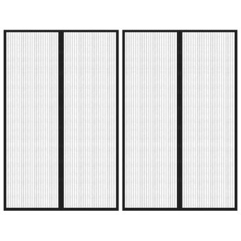 Mosquiteras Para Puerta Bloque Magnético 2 Uds Negro 220x130 Cm Vidaxl