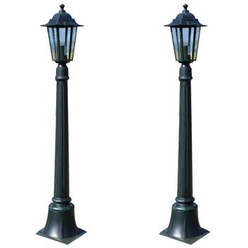 2 Farolas Solares De Jardín De Abs 18,5x18,5x129 Cm-outsunny. Negro con  Ofertas en Carrefour