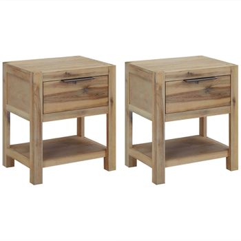 Mesitas De Noche Con Cajones Madera Acacia Maciza 40x30x48 Cm Vidaxl