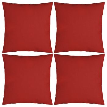 Cojines Decorativos 4 Unidades Tela Rojo 60x60 Cm Vidaxl