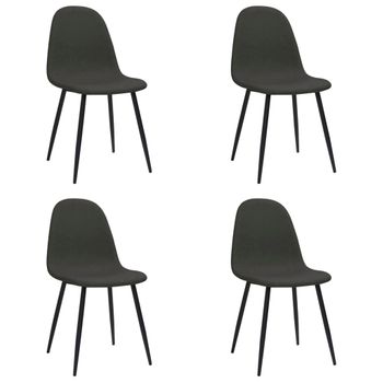 Sillas De Comedor 4 Uds Cuero Sintético Negro 45x53,5x83 Cm Vidaxl