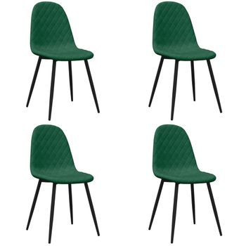 Sillas De Comedor 4 Unidades Terciopelo Verde Oscuro Vidaxl