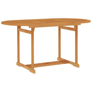 Mesa De Jardín De Madera Maciza De Teca 150x90x75 Cm Vidaxl