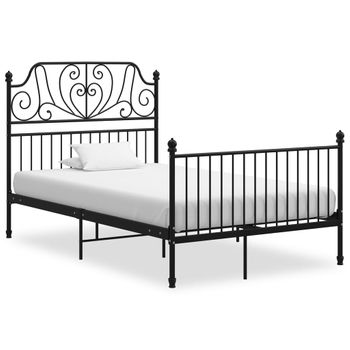 Estructura De Cama De Metal Negro 120x200 Cm Vidaxl