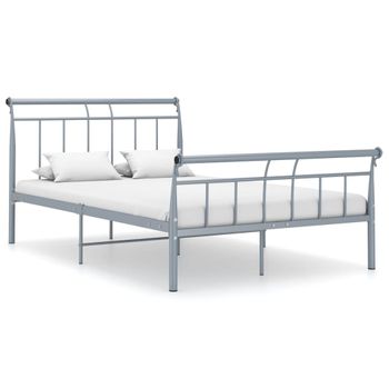 Estructura De Cama De Metal Gris 120x200 Cm Vidaxl