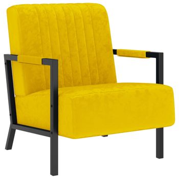 Sillón De Terciopelo Amarillo Mostaza Vidaxl