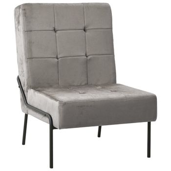 Silla De Relajación De Terciopelo Gris Claro 65x79x87 Cm Vidaxl