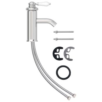 Grifo Para Lavabo De Baño Acabado Cromado 130x180 Mm Vidaxl